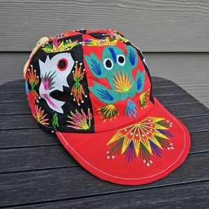 Vintage Chinese Embroidered Hat Spider Frog Snake Cap Years of Animals Adult OS